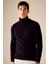 Siyah Slim Fit Dar Kesim Balıkçı Yaka Basic Düz Triko Kazak R1124AZ23WN 1