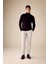 Siyah Slim Fit Dar Kesim Balıkçı Yaka Basic Düz Triko Kazak R1124AZ23WN 2
