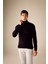 Siyah Slim Fit Dar Kesim Balıkçı Yaka Basic Düz Triko Kazak R1124AZ23WN 3