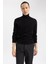 Siyah Slim Fit Dar Kesim Balıkçı Yaka Basic Düz Triko Kazak R1124AZ23WN 6
