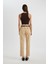 Baggy Fit Gabardin Kemerli Kumaş Pantolon Yüksek Bel Kısa Paça C1510AX24SP 5