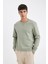 Regular Fit Bisiklet Yaka Kalın Basic Düz Sweatshirt T3777AZ24AU 3