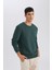 Regular Fit Bisiklet Yaka Kalın Basic Düz Sweatshirt T3777AZ24AU 3