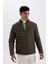 Slim Fit Dar Kesim Dik Yaka Fermuarlı Cepli Suni Deri Ceket Mont X4014AZ24WN 4