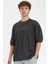 Loose Fit Bisiklet Yaka Baskılı Kısa Kollu Ağır Kumaş Tişört C0896AX24SP 1