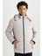 Rüzgar Geçirmez Şişme Mont Slim Fit Kapüşonlu Suni Kürk Astarlı Fermuarlı R0216AZ23AU 1
