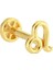 Altın Tragus Piercing 14 Ayar Aslan Burcu 2