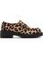 Kadın Kahverengi Leopar Desenli Deri Maskülen Loafer 24WFD1401W2 1
