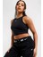 Nsw Tank Top Gls Dar Kesim Kadın Crop Siyah Tişört 4