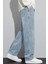 Erkek Buz Mavi Baggy Beli Lastikli Likralı Bol Kesim Esnek Jean Denim Kot Pantolon RF0484 4