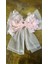 25X21 cm Pembe Çiçekli Fiyonk Dikiş Aplike 1