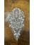 Boncuk Pul Payet Işleme Beyaz Güpür Aplike 23X10 cm 3