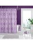 Banyo Perdesi 5033 Lila 1X180X200, Perde Borusu Askı Aparatı Köşe Boru Pembe Hediyeli, Duş Perdesi Seti 2