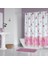 Banyo Perdesi 6020 1X180X200, Perde Borusu Askı Aparatı Köşe Boru Pembe Hediyeli, Duş Perdesi Seti 2
