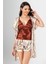Kadın Ipek Saten 3 Parça Sabahlıklı Şortlu Ipek Saten Takımı Sardena Sardenalingerie 3