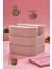 4 Adet Elastik Bantlı Istiflenebilir Pratik Saklama Kabı Seti 2X(1100 Ml) 2X(2600 Ml) Pembe 3