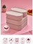 4 Adet Elastik Bantlı Istiflenebilir Pratik Saklama Kabı Seti 2X(1100 Ml) 2X(2600 Ml) Pembe 5