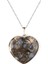 Sertifikalı Doğal Riyolit Kalp Kolye Zincir Dahil 1