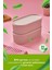 2 Adet Elastik Bantlı Istiflenebilir Pratik Saklama Kabı Seti 2X(1100 Ml) Pembe 4