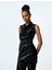 Slim Fit Degaje Yaka Kolsuz Midi Kadife Elbise 2