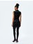 Slim Fit Degaje Yaka Kolsuz Midi Kadife Elbise 4