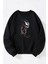 Act Lıke Baskılı Kadın/erkek Siyah Bisiklet Yaka Pamuklu Sweatshirt 1