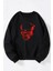 Dont Panic Baskılı Kadın/erkek Siyah Bisiklet Yaka Pamuklu Sweatshirt 1