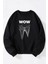 Itachi Uchiha Red Moon Embroidery Baskılı Kadın/erkek Siyah Bisiklet Yaka Pamuklu Sweatshirt 1