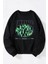 Losers Forever Baskılı Kadın/erkek Siyah Bisiklet Yaka Pamuklu Sweatshirt 1