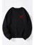 Spacehunter Baskılı Kadın/erkek Siyah Bisiklet Yaka Pamuklu Sweatshirt 1