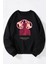 Motor Head Baskılı Kadın/erkek Siyah Bisiklet Yaka Pamuklu Sweatshirt 1