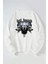 Hell Hound Baskılı Kadın/erkek Beyaz Bisiklet Yaka Pamuklu Sweatshirt 1