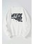 Desire Baskılı Kadın/erkek Beyaz Bisiklet Yaka Pamuklu Sweatshirt 1