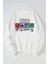 Kıss Imza Baskılı Kadın/erkek Beyaz Bisiklet Yaka Pamuklu Sweatshirt 1