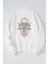 Sacred Goat For Tts Baskılı Kadın/erkek Beyaz Bisiklet Yaka Pamuklu Sweatshirt 1