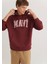 Logo Baskılı Kapüşonlu Bordo SWEATSHIRT067149-70396 2