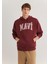 Logo Baskılı Kapüşonlu Bordo SWEATSHIRT067149-70396 3