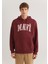 Logo Baskılı Kapüşonlu Bordo SWEATSHIRT067149-70396 4