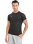 Erkek Kamuflaj Desenli Kısa Kollu Siyah Compression Fitness Gym Body Tshirt DMNS56321 3