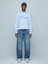 Sloganlı Sıfır Yaka Uzun Kollu Relaxed Fit Mavi Sweatshırt 1
