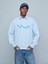 Sloganlı Sıfır Yaka Uzun Kollu Relaxed Fit Mavi Sweatshırt 2