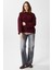 Pntrst Bordo Bisiklet Yaka Oversize Triko Kazak 2