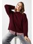 Pntrst Bordo Bisiklet Yaka Oversize Triko Kazak 4