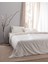 Relief King Size %100 Pamuk Bağlamalı Nevresim Takımı - Ekru/kırmızı 1