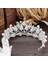 Gümüş Kristal Inci Gelin Takı Seti Rhinestone Kolye Küpe Tiara Taç Seti Kadınlar Için Gelin Parti Kraliçe Düğün Takı Seti (Yurt Dışından) 4