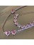 FE1030-A Trendy Pembe Kristal Kalp Gerdanlık Kolye Kadın Kızlar Için Zarif Kübik Zirkonya Zincir Gerdanlık Kolye Collares Parti Takı (Yurt Dışından) 3
