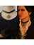 XL1639 Yennefer Siyah Deri Gerdanlık Madalyon Kolye Kolye Sihirbazı 3 Vahşi Av Oyunu Takı Gotik Kolye Kadın Parti Cosplay (Yurt Dışından) 2