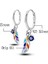KTE112 Dangle Çift Hoop Kadın Küpe Orijinal Desigterling Gümüş Küp Zirkon Küçük Kalp U Şekli Tüy Yıldız Ay Küpe (Yurt Dışından) 5