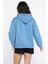 Kadın Kuş Nakışlı Kapüşonlu Şardonlu Sweatshirt P-00013623 3