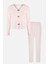 Kadın Kaşkorse Pembe Baby Overloklu Fiyonk Detaylı Uzun Kollu Pijama Takımı 1